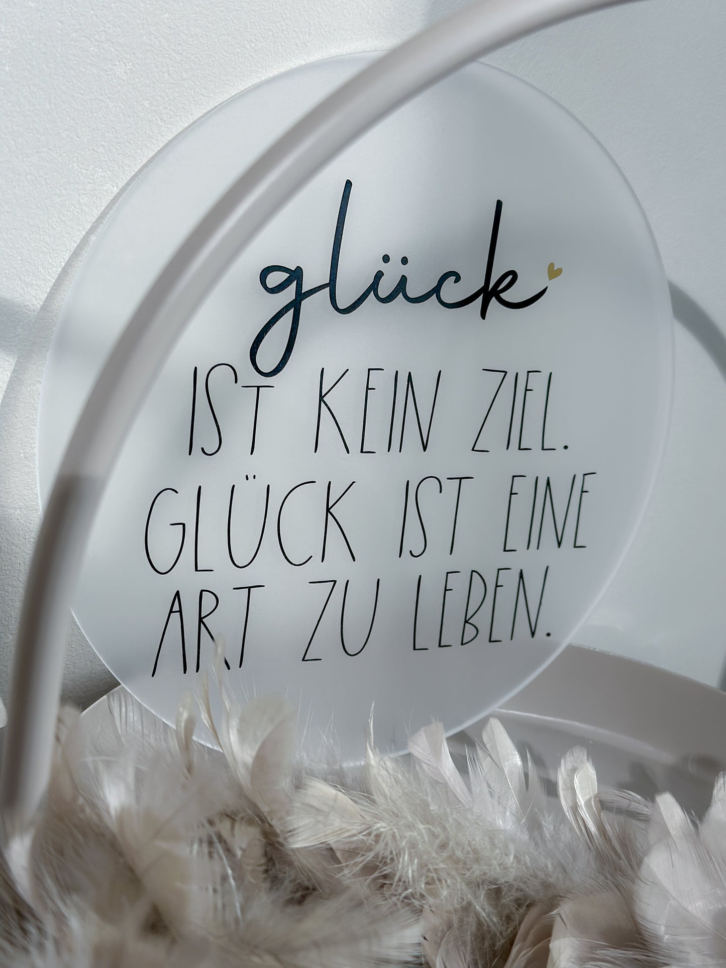 Scheibe "Glück ist kein Ziel"